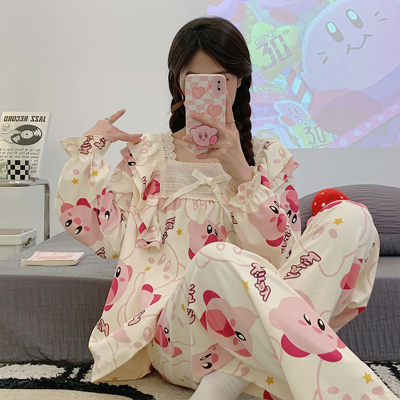 2023 new pajamas women's long sleeve sweet cute cartoon Net red style autumn home wear women's suit spring and autumn