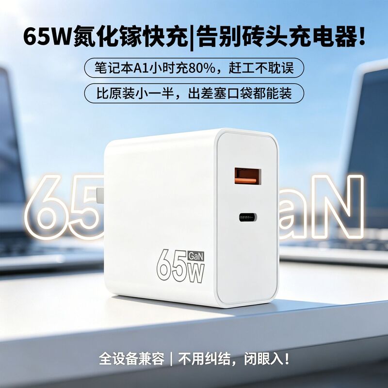 New National Standard 65W Gallium Nitride Fast Charging Head, 3C Certified Type-C Set Compatible with Apple and Android Chargers, Dual Ports New National Standard 65W Gallium Nitride Fast Charging Head, 3C Certified Type-C Set Compatible with Apple and Android Chargers, Dual Ports