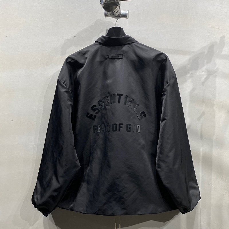 Essentials Season 8 Fog Silicone Letter Series Loose Coach Jacket Sports Coat Trendy High Street