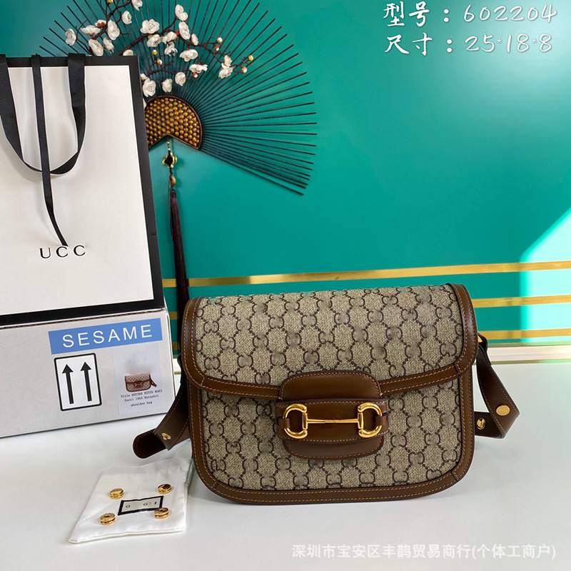 Original Kuqi Double G Horse Buckle Saddle Bag 1955 Series Shoulder Bag Xiao Zhan Same Shoulder Crossbody Bag Ladies Original Kuqi Double G Horse Buckle Saddle Bag 1955 Series Shoulder Bag Xiao Zhan Same Shoulder Crossbody Bag Ladies