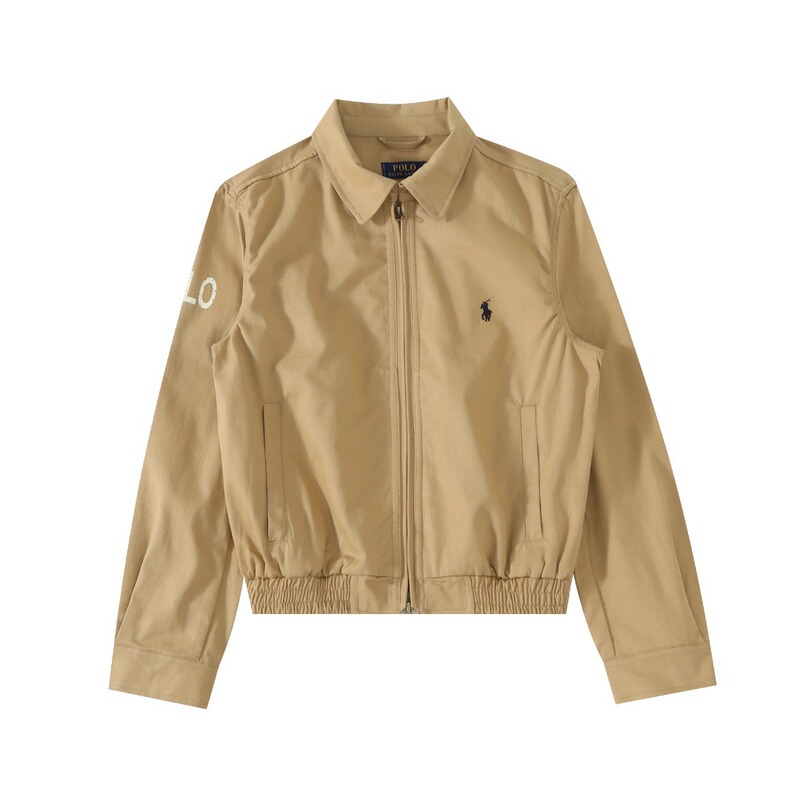 Ralph Lauren 拉夫劳伦 老干风经典翻领女款夹克斜纹布水洗外套|undefined