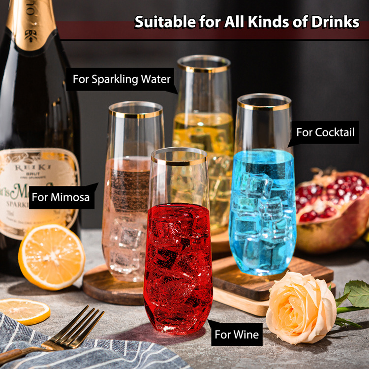 Copas de champán de plástico más vendidas de Amazon, copas de vino acrílicas para bar, copas transparentes, copas de vino de plástico con diseño de diamante