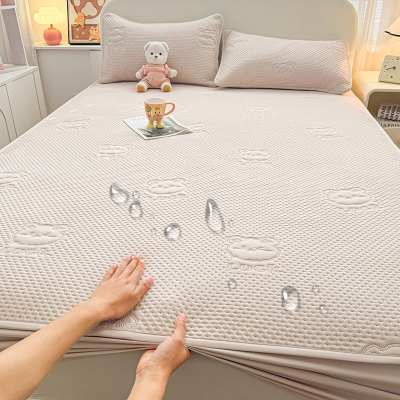 Class A Antibacterial Cotton Bed Cover Three-piece Waterproof Dirty-proof Simmons Protective Cover Thickened Single-piece Urine-proof Bedspread