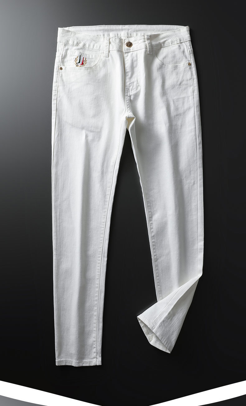 Men's High Quality Non fading and Non pilling Elastic Silk Cotton Jeans Men's Autumn Comfortable Slim Fit Small Feet_voghion.com