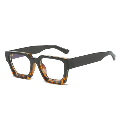 Cool square frame thick-rimmed glasses frames European and American fashion ins glasses cross-border retro trend anti-blue light flat glasses