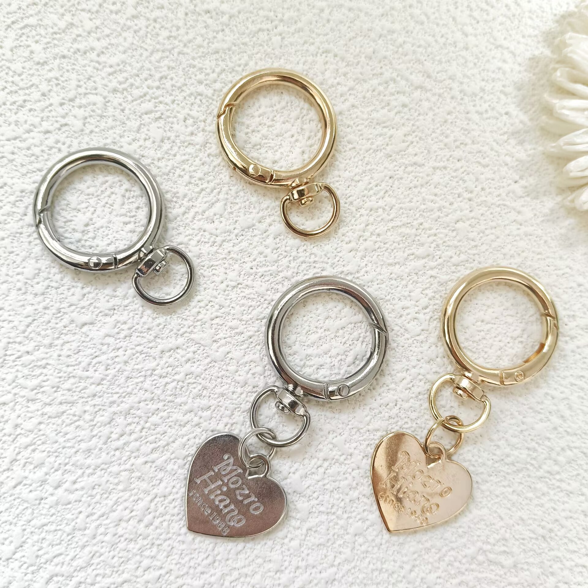 Rotatable round zinc alloy spring buckle dog buckle bag chain…