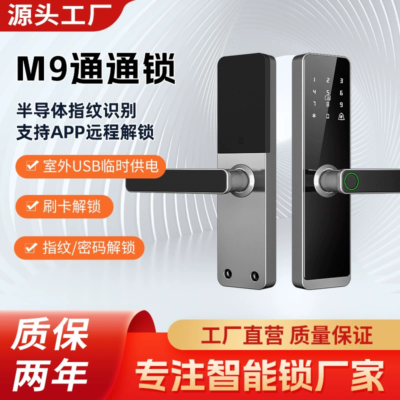 Интеллектуальный замок M9 TTLOCK для сдачи домов и мини-гостиниц, умный электронный отпечатковый замок для деревянной двери