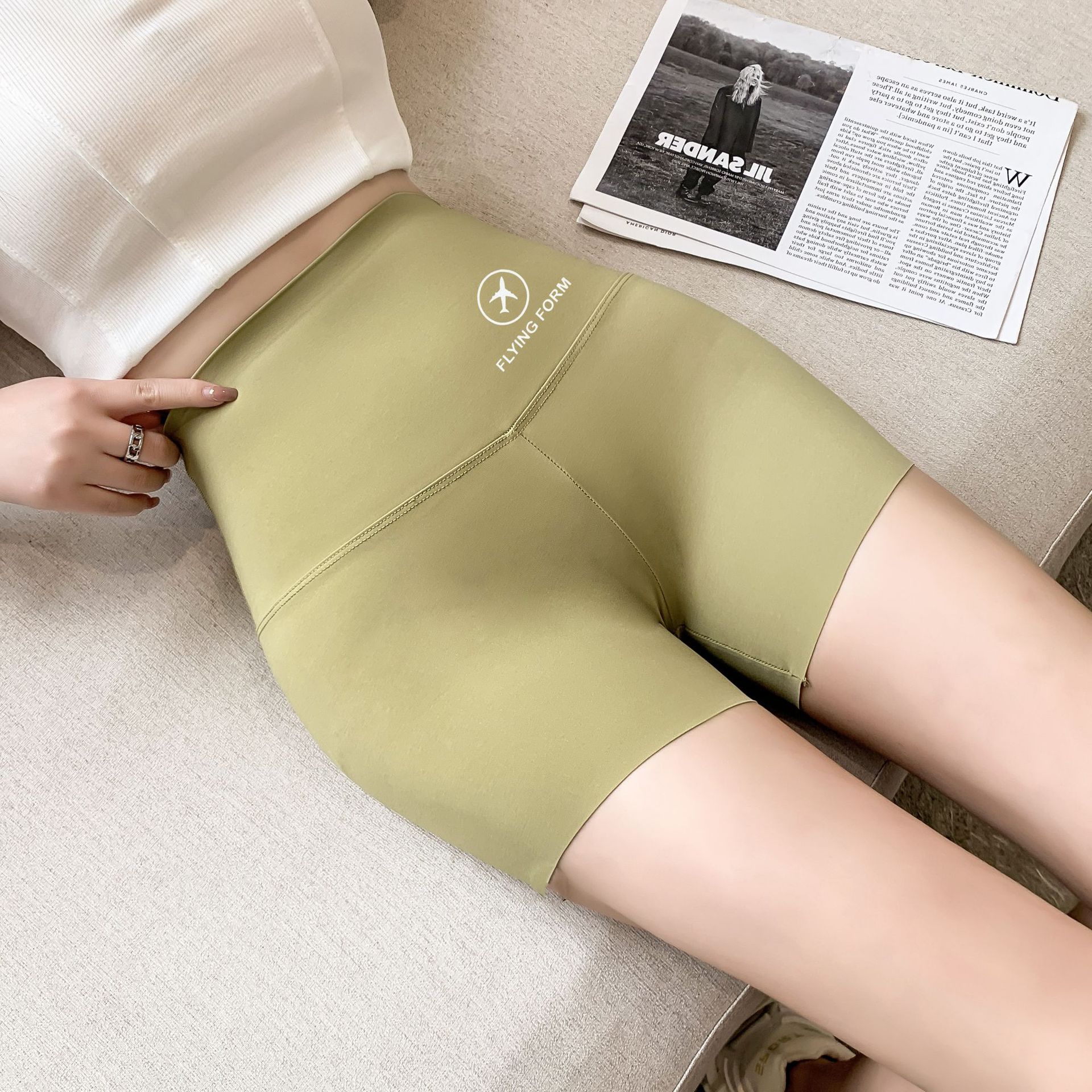 Green Three-Point Shark Plane Pants
