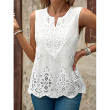 G 71957 Lace Trim V-Neck Tank Top ��˿ƴ�� V �챳������ͨ��
