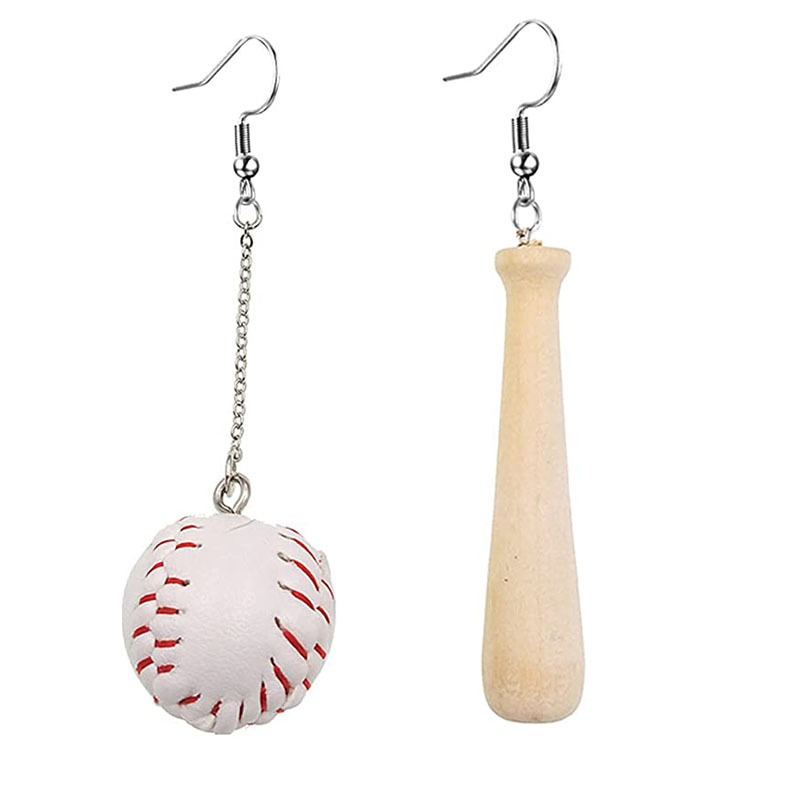 Cross-border creative simulation baseball bat ear hook earrings European and American trend simulation earrings personality matching accessories