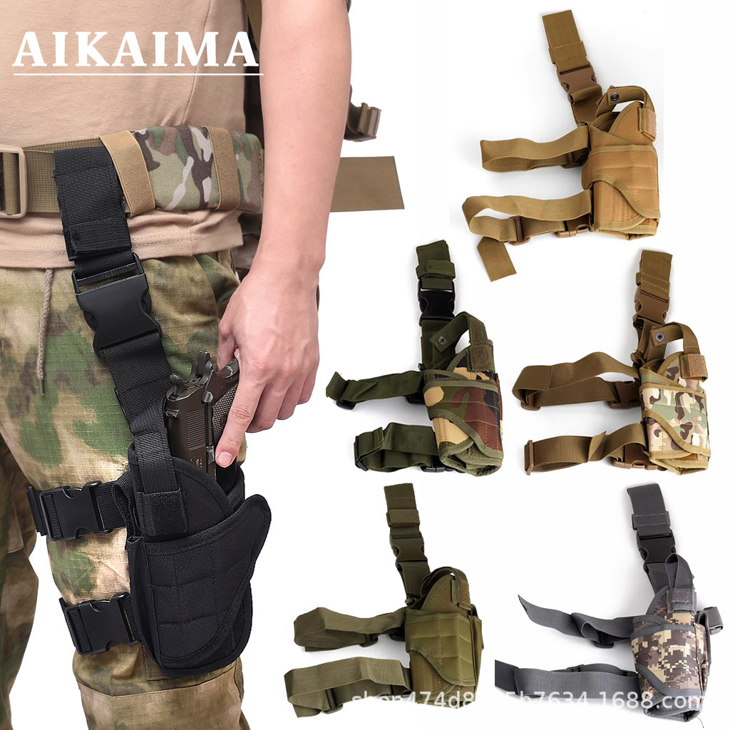 Tactical Tornado Gun Holster Multifunctional Quick-Draw Outdoor Camouflage Military Gear Nylon Waist Holster Leg Strap Gun Holster