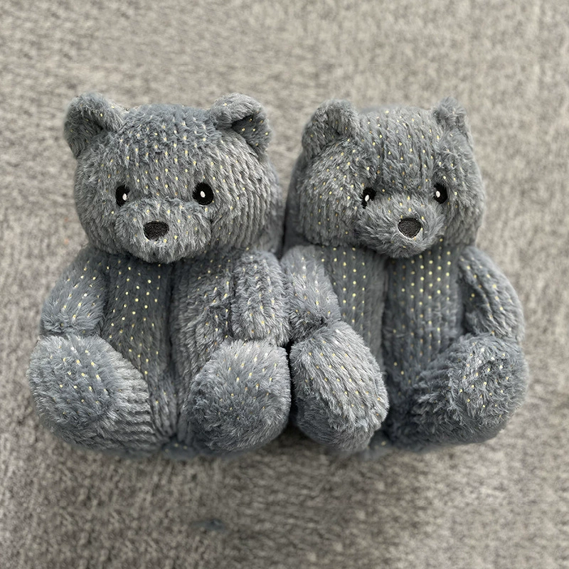 Спортивные тапочки Spot Teddy Bear Slippers, тапочка Медвежонок, пол Floor Plush Deep Cotton Warm Shoes
