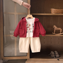 婴儿衣服春装男宝宝套装新款洋气一岁婴幼儿春秋季外出帅气三件套