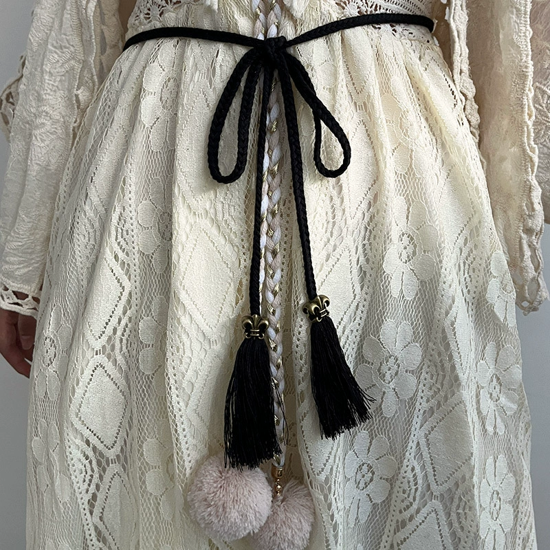 Плетеный минималистичный пояс с бахромой пояс женское платье декорирование дикие узлы тонкая талия цепочка с юбкой кружевной талии