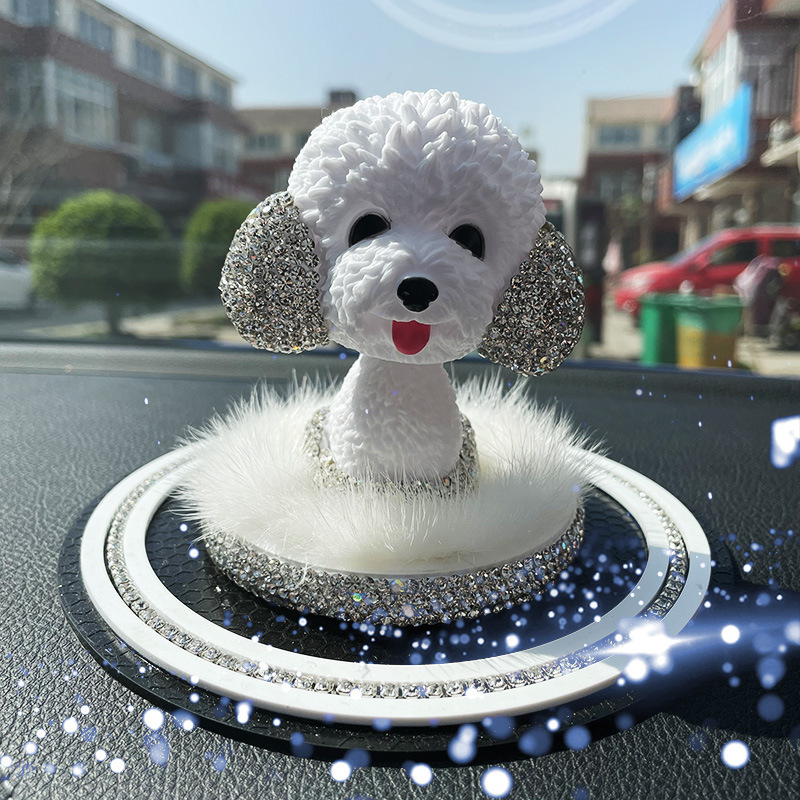 Coches de cabeza de perro adornos personalidad creativa adornos interiores adornos de automóviles adornos de automóviles mujeres