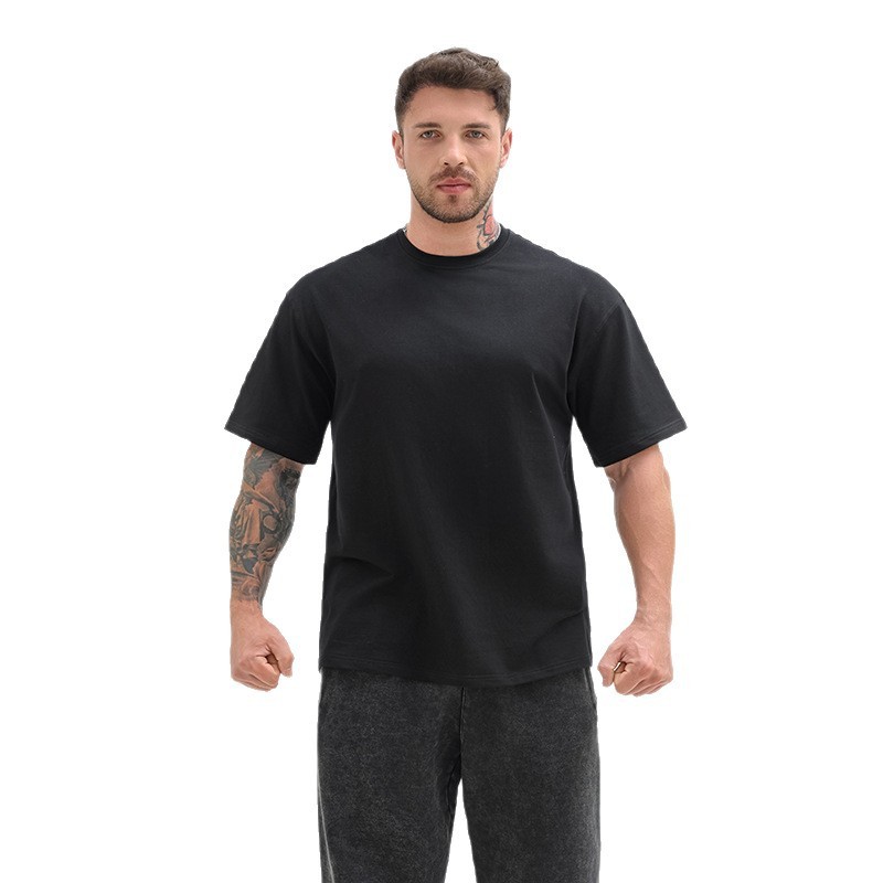 プラスサイズメンズオーバーサイズルーズオフショルダーTシャツオーバーサイズメンズフィットネスTシャツ速乾メンズTシャツ2|undefined