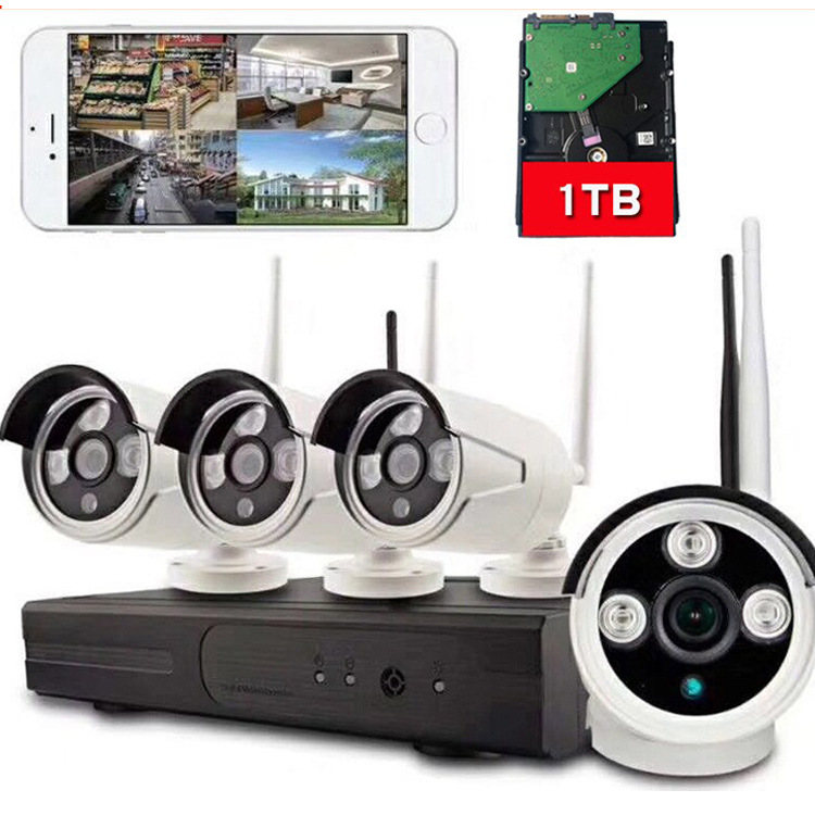 4CH 1080P Wireless 1tb HDD NVR 3.0MP IP Camera Wifi Security
