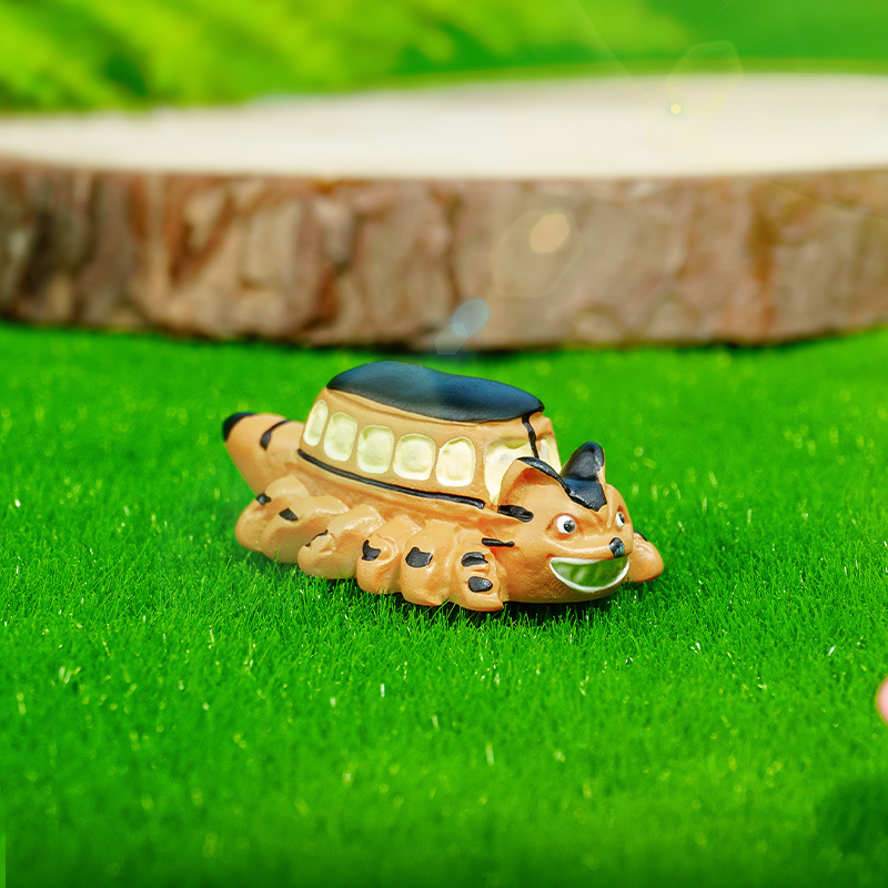 Adornos de resina lindo Totoro coche coche nuevo adorno acuario paisajismo decoración pecera colgante micropaisajismo