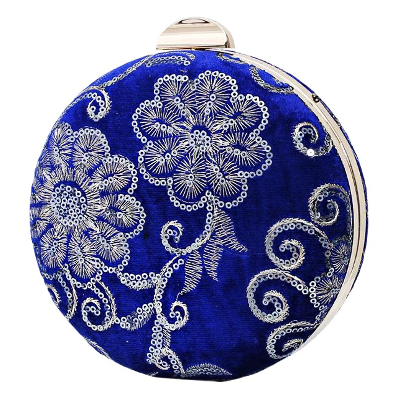 Vintage bordado con cuentas bolso de noche terciopelo cheongsam embrague de las mujeres pequeño bolso redondo vestido bolsa de mensajero bolsa de boda entrega de una sola pieza