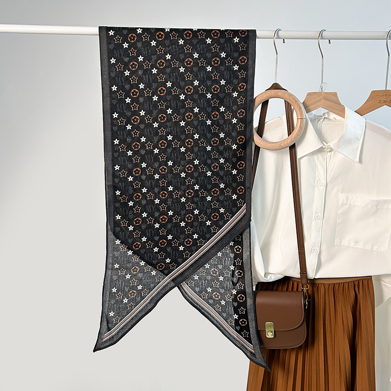 Bufanda paralela con estampado de estrellas de flores de nicho retro