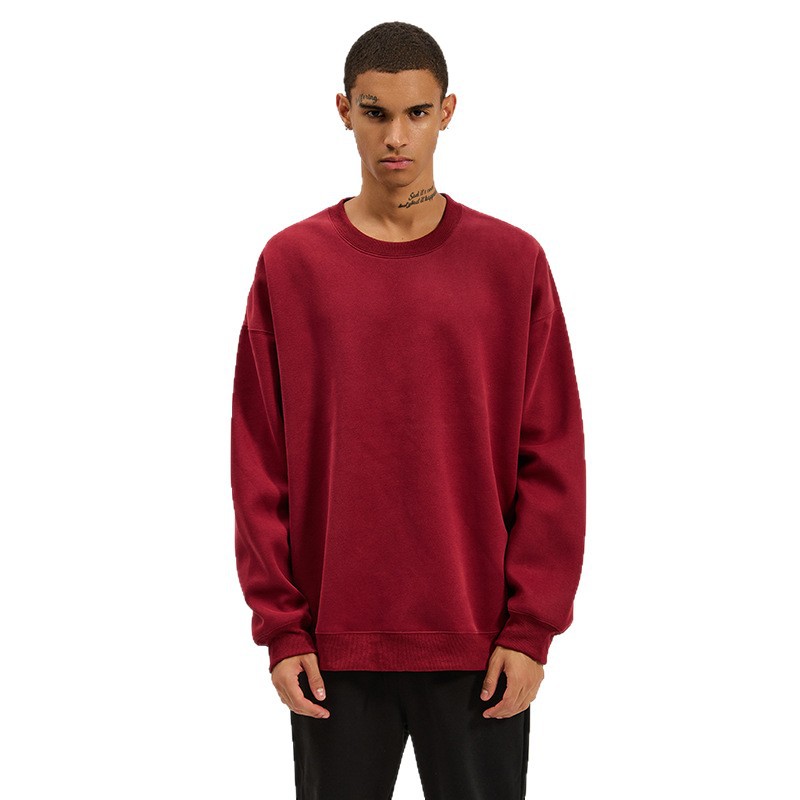 Suéter de inverno novo, modelo pulôver, 420g, em imitação de algodão, gola redonda, suéter casual e versátil para casais._voghion.com