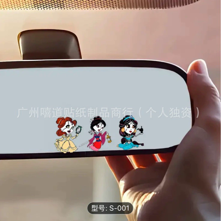 Наклейка на зеркало заднего вида TEMU с милыми мультяшными Микки и Минни Маус, наклейка на окно автомобиля, стикер для автомобиля с Микки Маусом