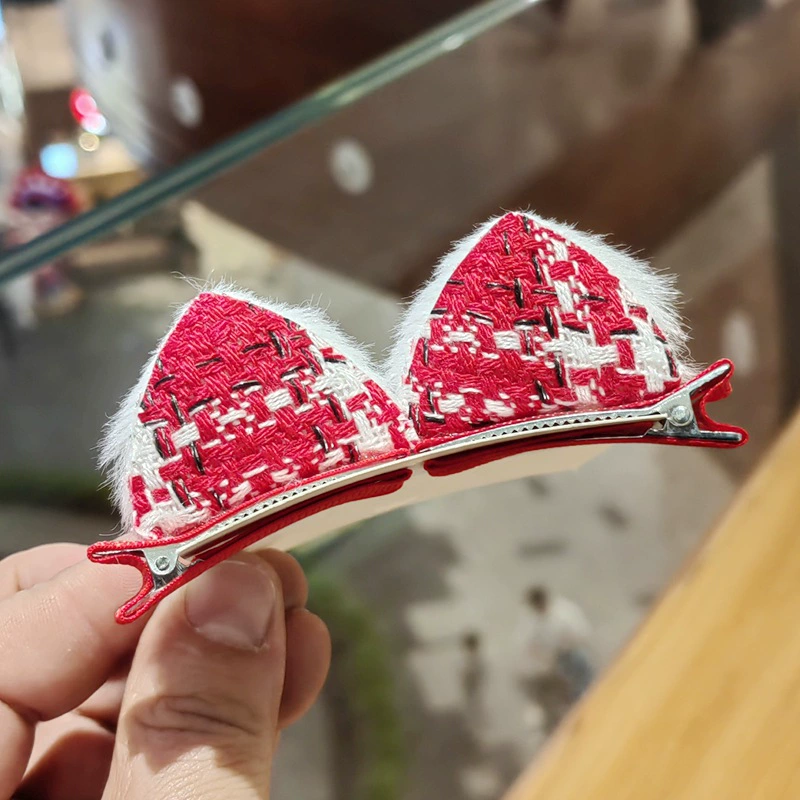 Красивый заколка для волос с ушками кота, DIY заяц/кот уши краб заколка, пушистая, ассорти цветов