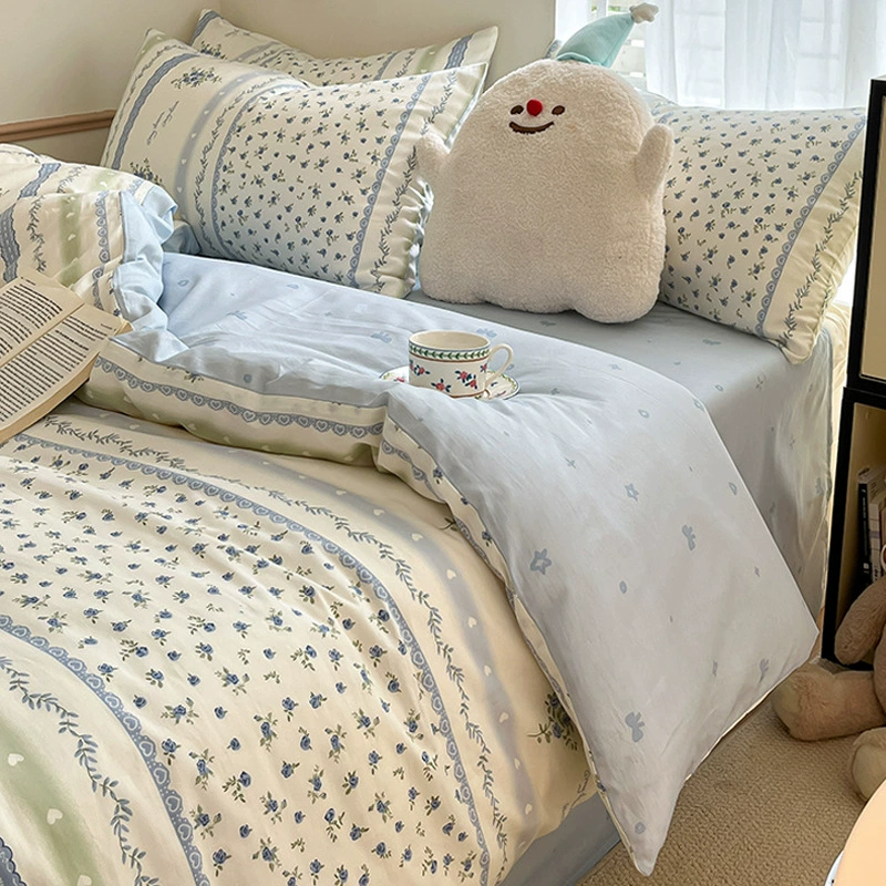 Wind хлопок хлопковая кровать набор из четырех частей 2025 новый свежий постельное белье одеяло одеяло продукт универсальный 4 сезона