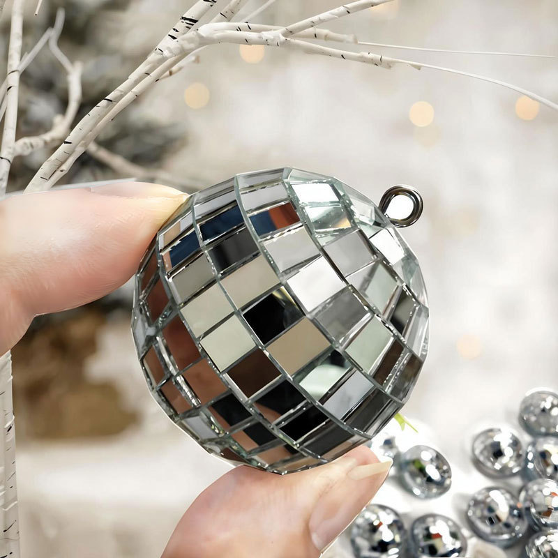 Mirror Glass Ball Horn Nail Decorative Ball Disco Ball Wedding Decoration Stage Party Props Christmas Ornaments