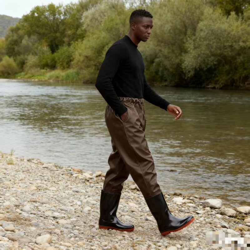Waterproof Pvc Fishing Pants, Waist-High Wading Pants, Half-Body Wading Pants for Catching Fish, Fishing Pants with Knitted Fabric Waistband Waterproof Pvc Fishing Pants, Waist-High Wading Pants, Half-Body Wading Pants for Catching Fish, Fishing Pants with Knitted Fabric Waistband