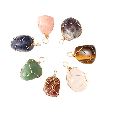 Cross-border new product hot-selling color-plated gold wire copper wire stone raw material winding irregular stones handmade wire Amazon