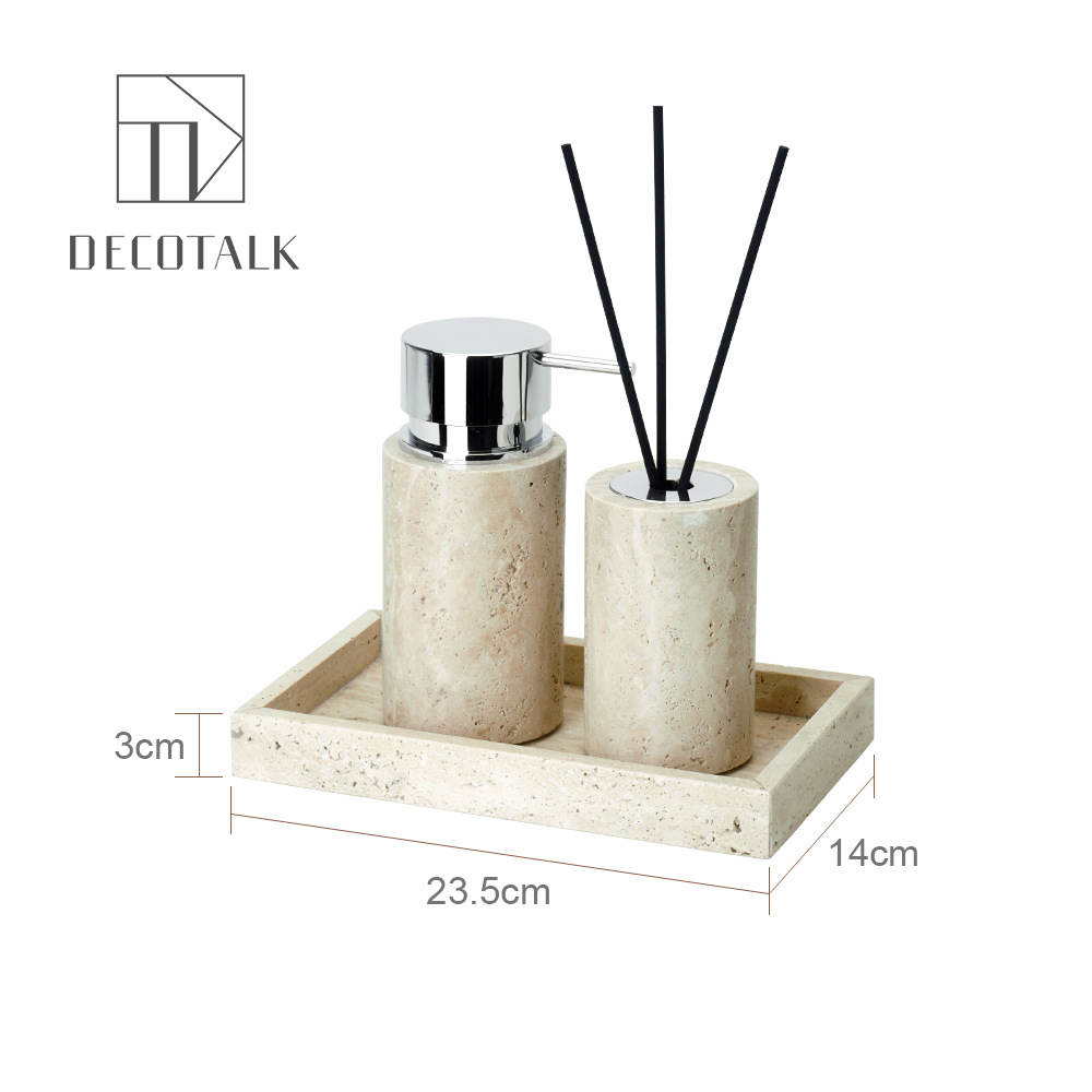 Huangdong Stone Baño de baño de cinco piezas conjunto de lavado conjunto de inodoro de mármol bandeja modelo decoración de la habitación "Viento silencioso"