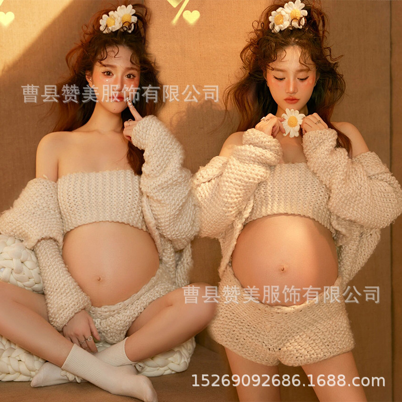 妊婦の撮影の服装の新型の美しい風の妊婦の服装の芸術は服装を照らします。