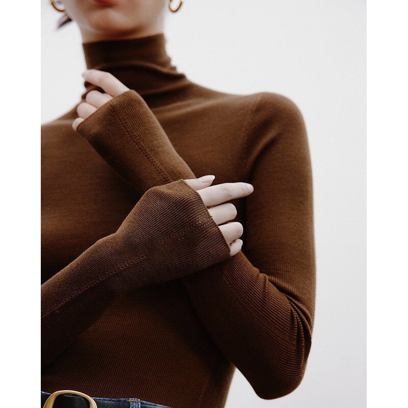 Autumn and Winter French Black Pile Collar Turtleneck Wool Knitwear for Women, Stylish Inner Layering Knitwear, High-Bottom Top Autumn and Winter French Black Pile Collar Turtleneck Wool Knitwear for Women, Stylish Inner Layering Knitwear, High-Bottom Top