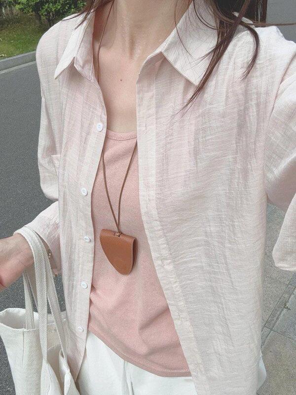 Pink Ice Silk Sun Protection Shirt for Women, Summer Loose-Fitting Shirt for Petite Figures, Outerwear Cardigan, Summer Thin Coat, Chiffon Shirt Pink Ice Silk Sun Protection Shirt for Women, Summer Loose-Fitting Shirt for Petite Figures, Outerwear Cardigan, Summer Thin Coat, Chiffon Shirt