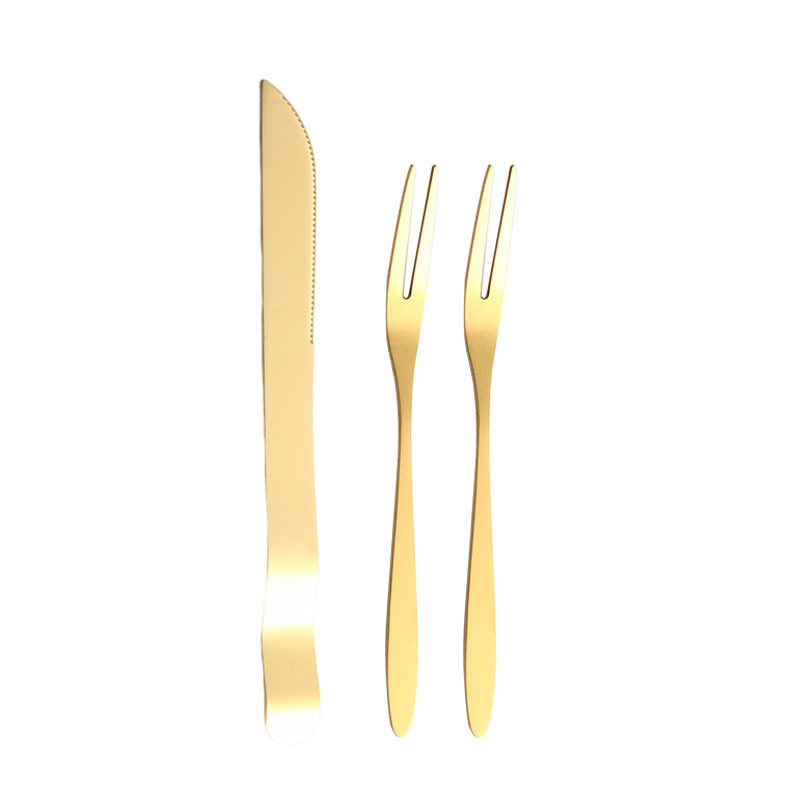 不锈钢月饼刀叉生日蛋糕叉两用勺叉甜品水果叉子印logo月饼叉套装|undefined