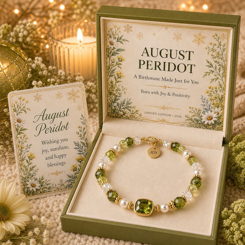 Cross-border best-selling new birthstone birthday gift bracelet, crystal string jewelry, round pendant bracelet with card Cross-border best-selling new birthstone birthday gift bracelet, crystal string jewelry, round pendant bracelet with card