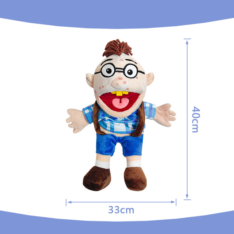 El mismo personaje de Amazon Jeff, marioneta de mano, Phoebe, divertido, chico con la boca abierta, muñeca de peluche interactiva entre padres e hijos