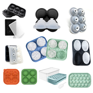 Manufacturer 6-Connected Silicone Ice Ball 6-Hole Round Ice Ball Silicone Six-Connected Ice Ball Mold Spherical Ice Tray Ice Box for Home Use