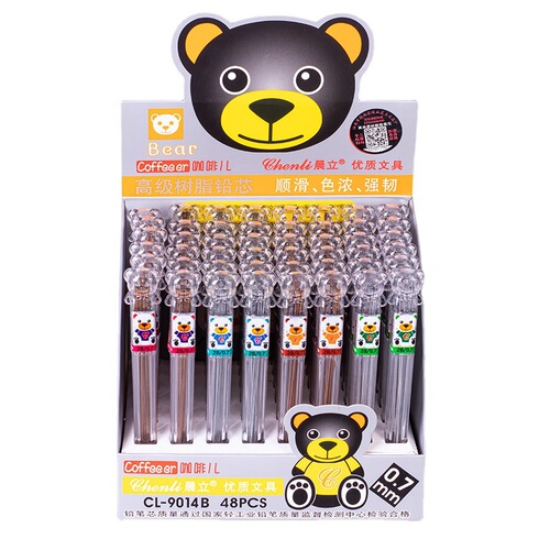 Student activity pencil lead 0.7 crystal color silver mechanical pencil lead 2B resin lead student stationery wholesale