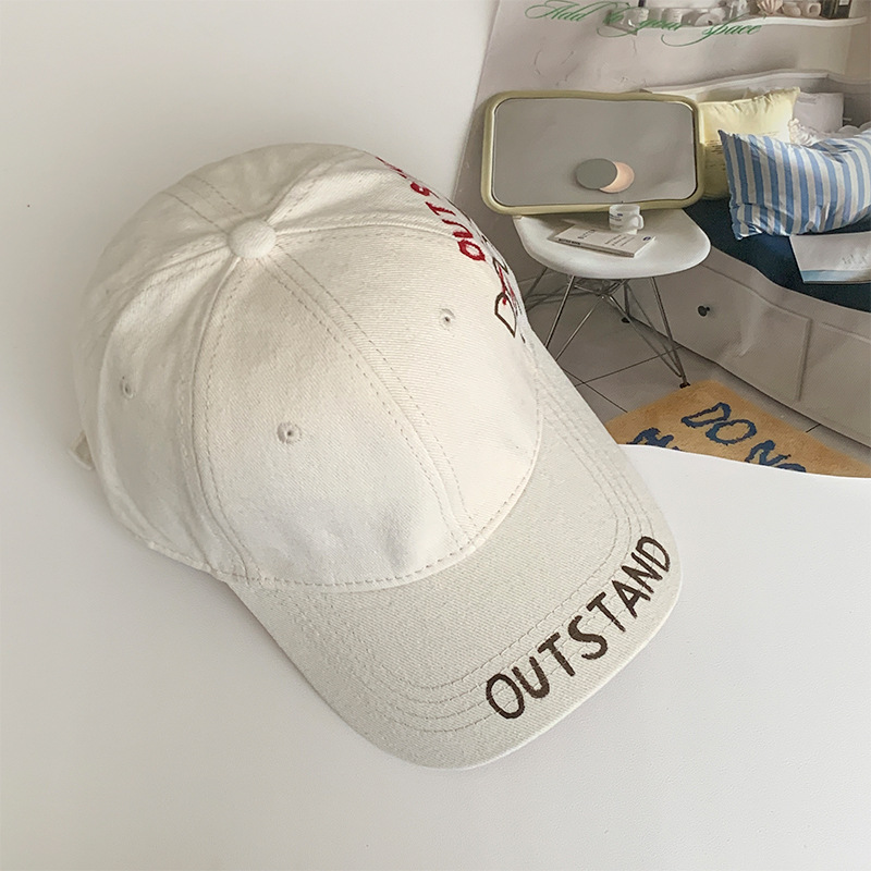 Retro americano lavado con agua para hacer viejas letras sombrero de béisbol para mujeres 2025 sombrero de boca de pato de nicho de calle