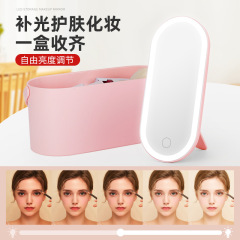 工場直販 LED 化粧鏡 ライト付き 収納化粧鏡 屋外旅行収納ボックス ミラー クロスボーダー ホットセール