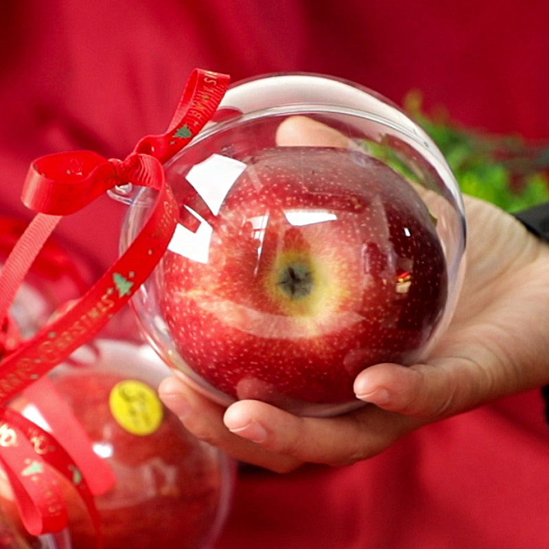 Christmas decorative ball gift packaging Apple packaging box high permeability plastic ball Christmas socks packaging materials manufacturers wholesale