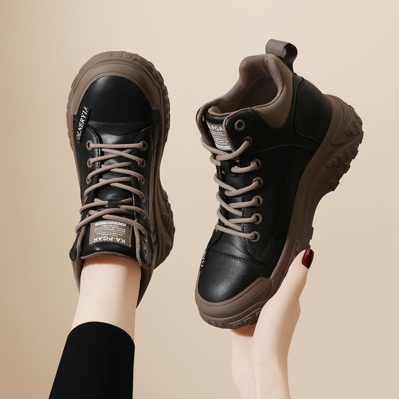 Genuine Leather Martin Boots Comfortable Fashion Ankle Boots 2025 Autumn Winter New High-top Shoes Thick Sole British Style Short Boots_vogvips.com
