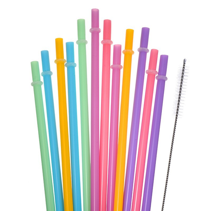 Tubo duro repetible con anillo de paja venta caliente transfronteriza 12 hilos de color de paja de plástico PP a prueba de desprendimiento