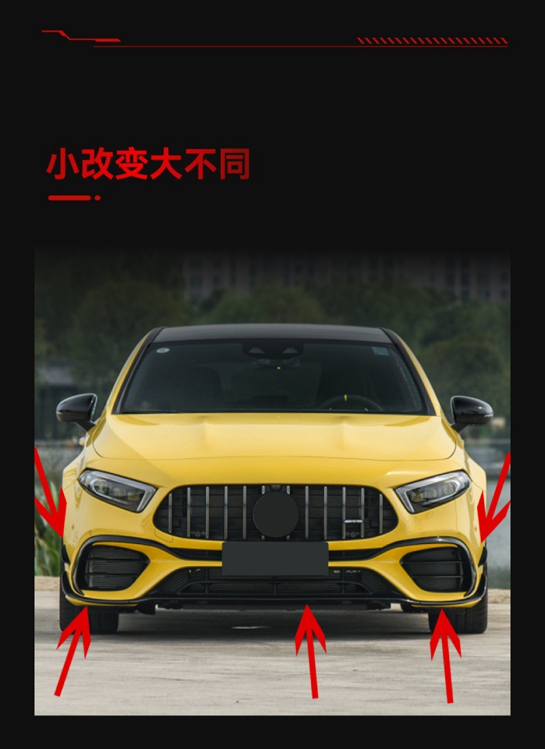 Suitable for 2018-2023 Mercedes-Benz A-Class W177 A45 Amg Special Front Air Knife Aerodynamic Sports Kit Modification Parts