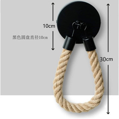Black spray paint matte hook hemp rope paper towel holder kitchen bedroom wall hanging paper roll holder toilet paper holder factory direct sale