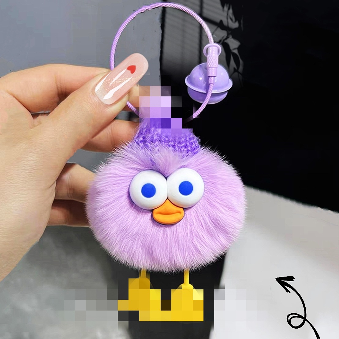 Real Rex conejo piel divertido bola elfo llavero ojos grandes pato muñeca regalo llavero bolsa colgante
