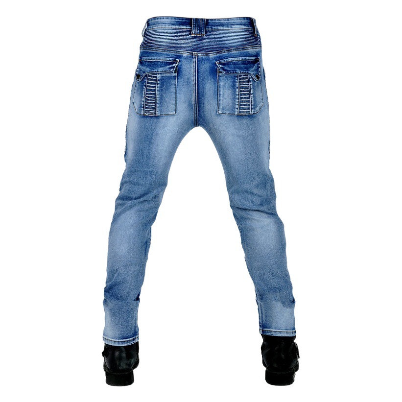 Pantalones vaqueros de la motocicleta retro casual anti-caída de los hombres pantalones lavados estiramiento pantalones de montar Kevlar motocicleta anti-desgarro