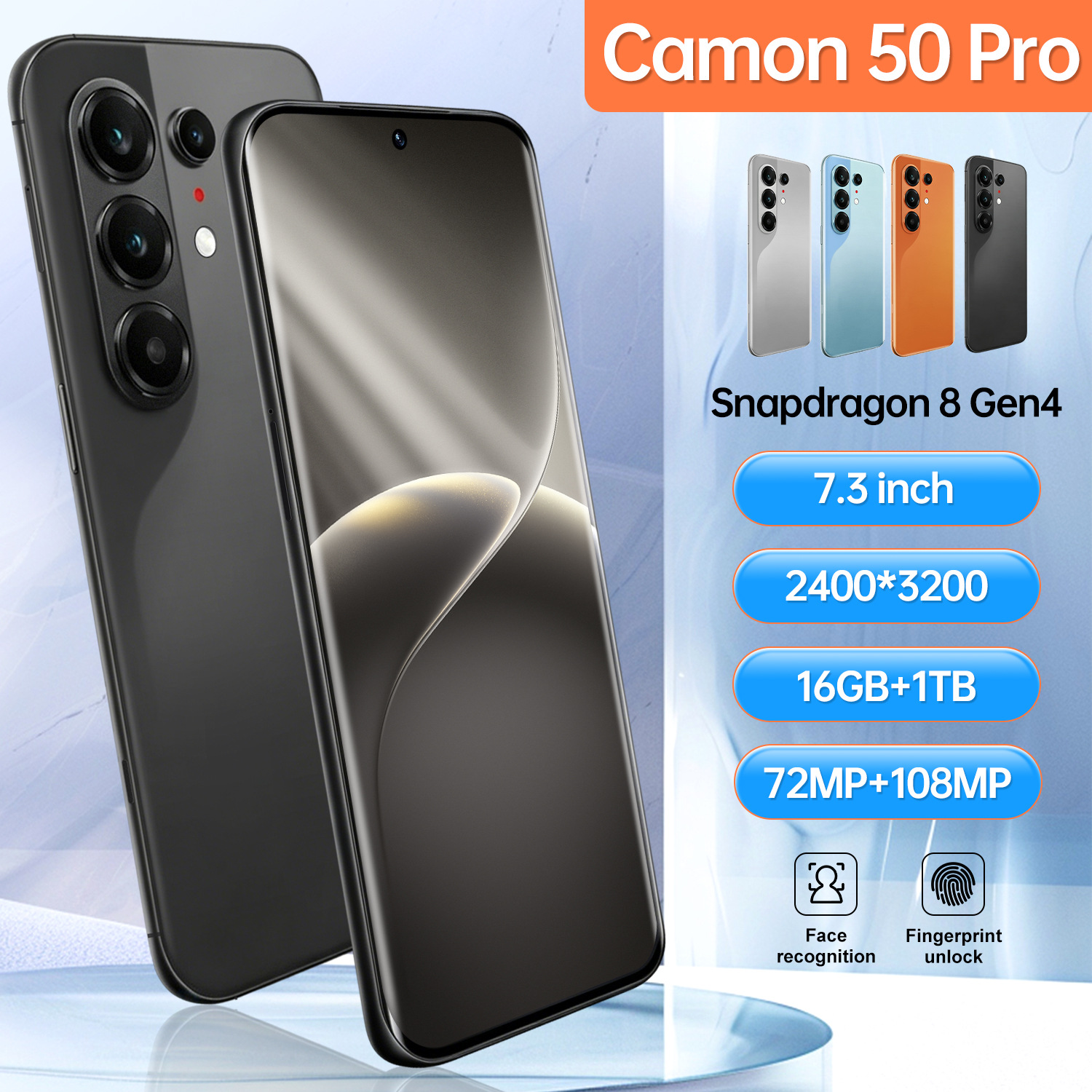 Cross-border New Model Camon 50 Pro Smartphone 16+1t Android 7.3inch...
